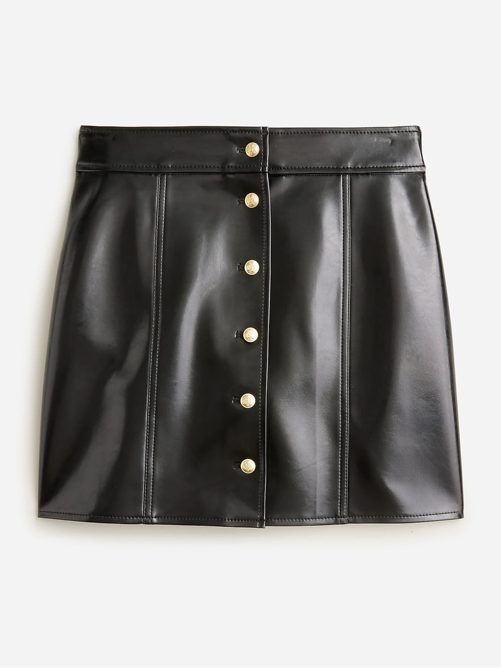 Jcrew • Collection button-front skirt in faux patent leather